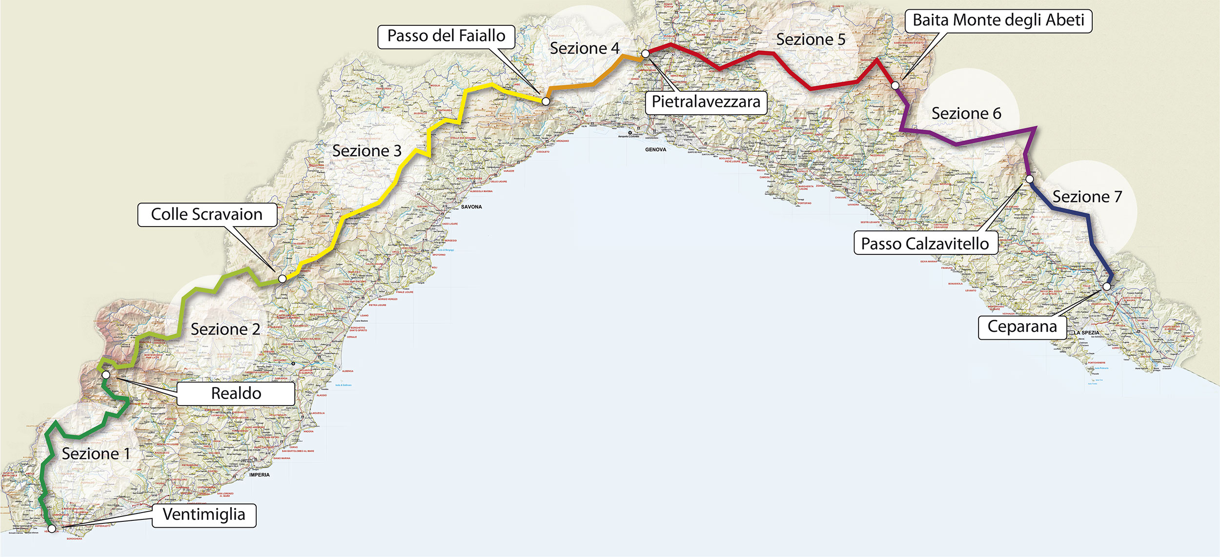 Storie di Alta Via - Mappa Liguria